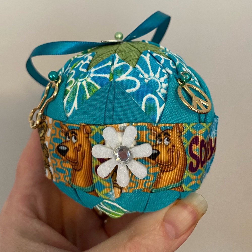 Scooby-Doo Handmade Quilted Holiday Ornament with Blue, Green, & Groovy accents